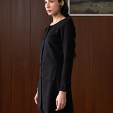 Eirene Black Monochrome Wool Coat