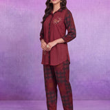 Rust Rayon Straight Co-ord Set