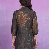 Poly Viscose Blue Abstract Print Shirt