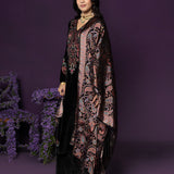 Navya Black Embroidered Velvet Suit Set with Brasso Dupatta