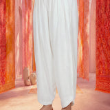 White Satin Relaxed Fit Salwar