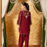 Vaara Kalini Maroon Embroidered Suit Set with Dupatta