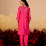 Anaya Barbie Fuchsia Embroidered Kurta Set