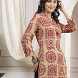 Ethnic Motif Printed Tassel Detail Kurti