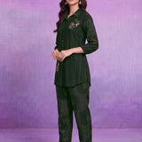 Green Rayon Straight Co-ord Set