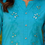 Sequinned Ethnic Embroidered Straight Kurti