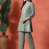 Cotton Blend Embroidered Co-Ord Set