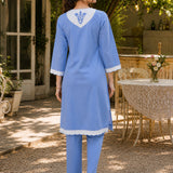Pure Cotton Embroidered Kurta Trouser Set