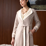 Aera Beige Belted Coat