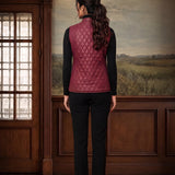 Alba Maroon Sleeveless Puffer Jacket
