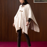Elowen Pearl Ivory Wool Cape