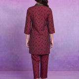 Mahira Maroon Printed Co-ord Set