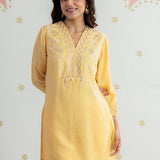 Elowen Pastel Yellow Embroidered Co-ord Set