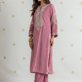 Kiara Blush Pink Embroidered Suit Set
