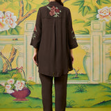 Eshira Walnut Brown Embroidered Co-ord Set