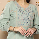 Cotton Linen Embroidered Top