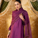 Esha Mulberry Purple Embroidered Suit Set