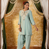 Ishita Mint Green Embroidered Suit Set