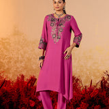 Navya Royal Fuchsia Embroidered Kurta Set
