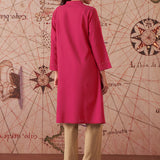 Sylvia Crimson fuchsia Monochrome Lyocell Kurta for Women