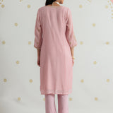 Aafiya Powder Pink Embroidered Suit Set
