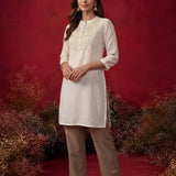 Sehr Ivory Embroidered Silk Kurti