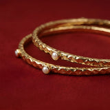 Gold Aira Pearl Bangle Set