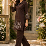 Viscose Rayon Embroidered Tunic Palazzo Co-Ord Set