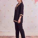 Arzoo Ebony Black Embroidered Co-ord Set