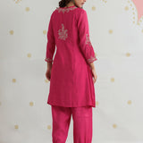 Saanvi Hot Fuchsia Metallic Embroidered Kurta Set