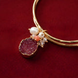 Ziva Amethyst Pearl Bangle Set