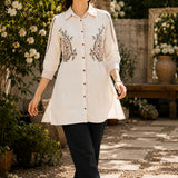 Paisley Embroidered Shirt Style Tunic