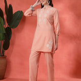 Cotton Blend Embroidered Co-Ord Set