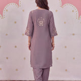 Aaravi Lavender Foil Applique Embroidered Suit Set