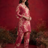 Fuchsia Printed Cotton Blend Relaxed Co-ord Set