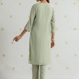 Aafiya Mint Green Embroidered Suit Set