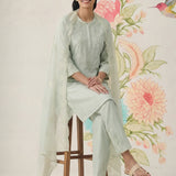 Suroor Mint Green Embroidered Chanderi Kurta Set