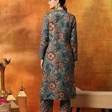 Wool Blend Floral Printed Kurta Palazzo Set