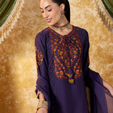 Nysa Violet Purple Embroidered Farshi Suit Set