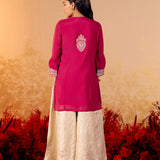 Saanvi Antique Pink Embroidered Sharara Set