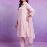 Aarna Peach Lace Work Suit Set