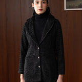 Sorelle Black Tweed Coat