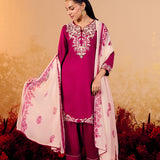 Samaira Electric Fuchsia Embroidered Suit Set