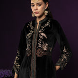 Avira Black Zari Embroidered Velvet Co-ord Set