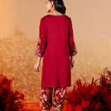 Ameera Ruby Red Embroidered Suit Set