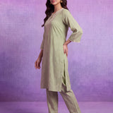 Aarna Mint Green Embroidered Kurta Set