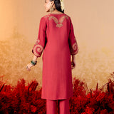Aarohi Brick Red Embroidered Suit Set