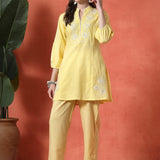 Cotton Blend Embroidered Co-Ord Set