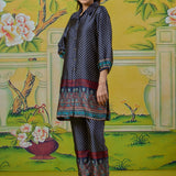 Tara Berry Navy Printed Co-ord Set