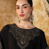 Vanya Metallic Black Embroidered Co-ord Set
